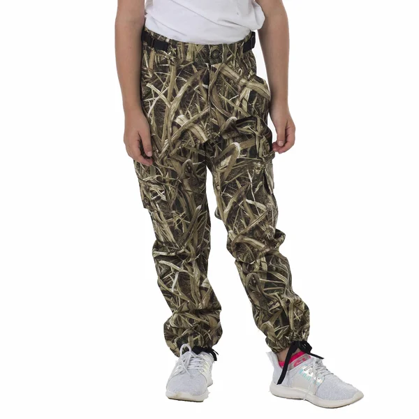 TrailCrest Youth Kids Camo Hunting Cargo Pants, 6 Pockets, Mossy Oak Camo Patterns