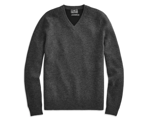 #1 Tech Cashmere V-Neck Sweater Charcoal Heather - Mack Weldon