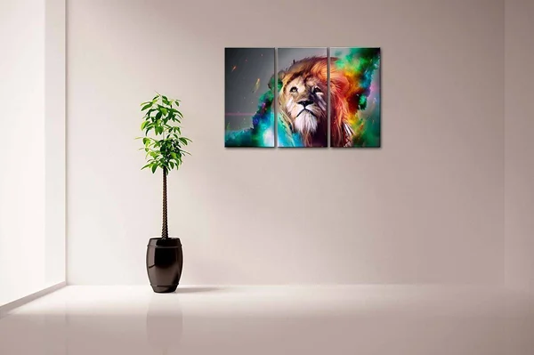 Firstwallart Colorful Lion Artistic Wall Art Painting The Picture Print on Canvas Animal Pictures for Home Decor Decoration Gift