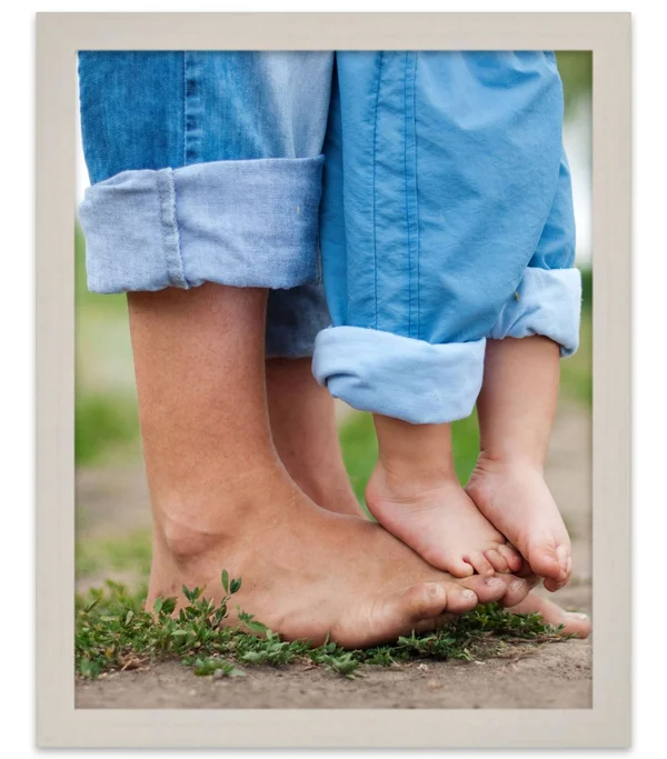 CustomPictureFrames.com 37x24 White Wash Wood Picture Frame - with Acrylic Front and Foam Board Backing