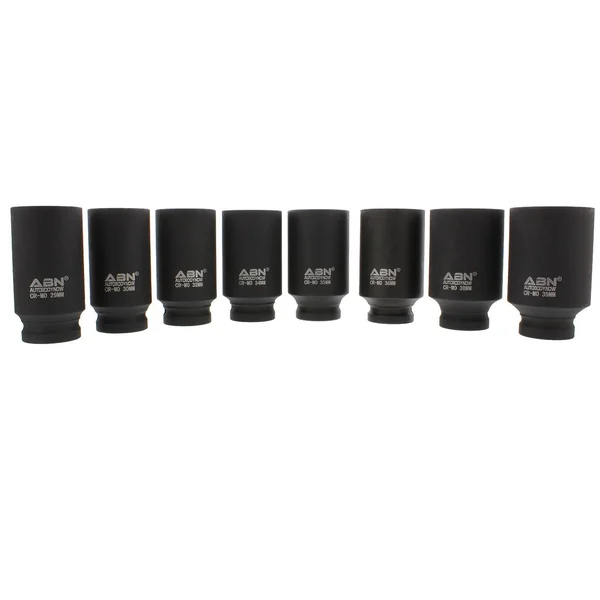 Abn 1/2x22 inch Drive 12 Point Spindle Thin Wall Axle Nut Socket 8-Piece Metric Set – 12pt Install, Removal, Repair