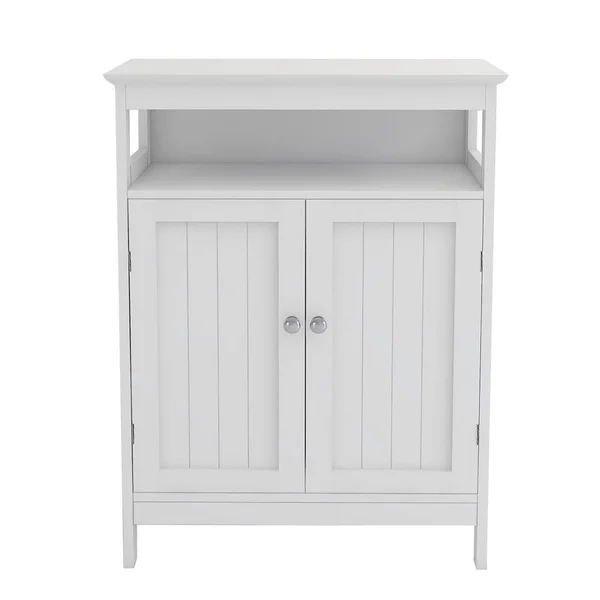 Boyel Living 31.49 in. H White Bathroom Standing Storage Cabinets Changing Table with Double Shutter Doors