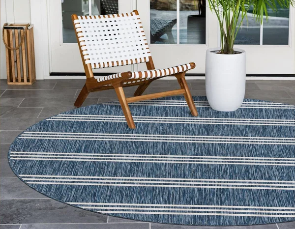 Jill Zarin Outdoor Anguilla 4& x 4& Round Area Rug - Blue