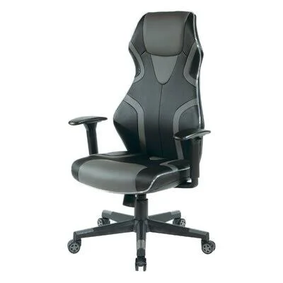 Emrah Ergonomic Gaming Chair Orren Ellis Upholstery Color: Black/Gray