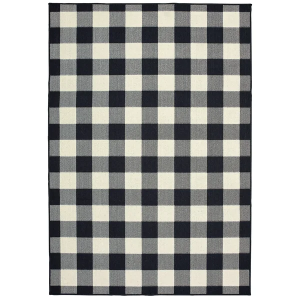 The Gray Barn Told Gait Indoor/ Outdoor Gingham Check Area Rug (6&7x22 x 9&6x22 - Tan)
