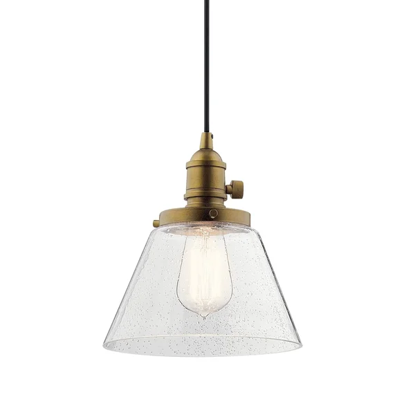 Kichler Avery Mini Pendant Natural Brass 1 Light 43851NBR