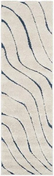 Safavieh Florida Shag SG472-1165 Cream - Blue Rug 2&3x22 x 7& Runner