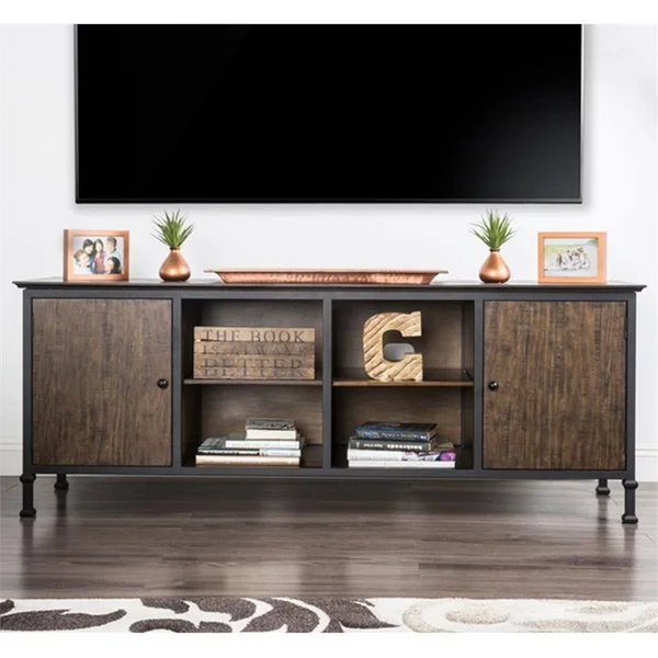 Furniture of America Ronda 72x22 TV Stand in Weathered Oak