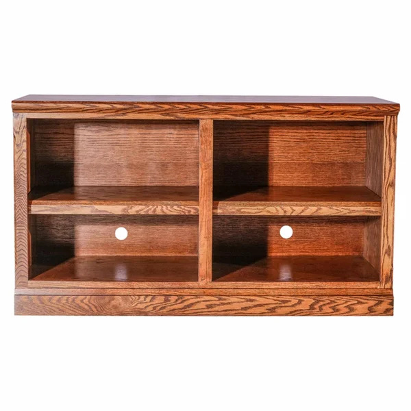Forest Designs Mission TV Cart with Open Shelves Mahogany Alder, Size: 42 in.