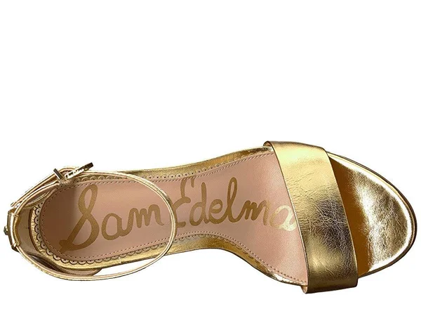 Women's Sam Edelman Yaro Ankle Strap Sandal, Size 9.5 M - Metallic