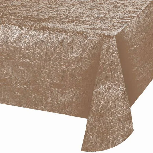 Creative Converting 344358 Metallic Rose Gold Tablecover - Metallic Rose Gold, 54 inchx108 inch (Case of 12)