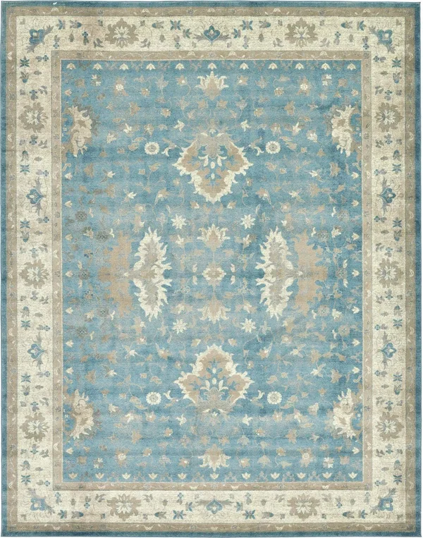 Unique Loom Itzling Salzburg Area Rug - 10& x 13& Light Blue