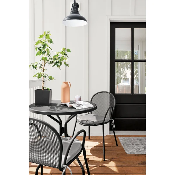 Room & Board - Modern Kona 4 Person Round Patio Table in Silver Grey Steel, 48 Diameter 30H