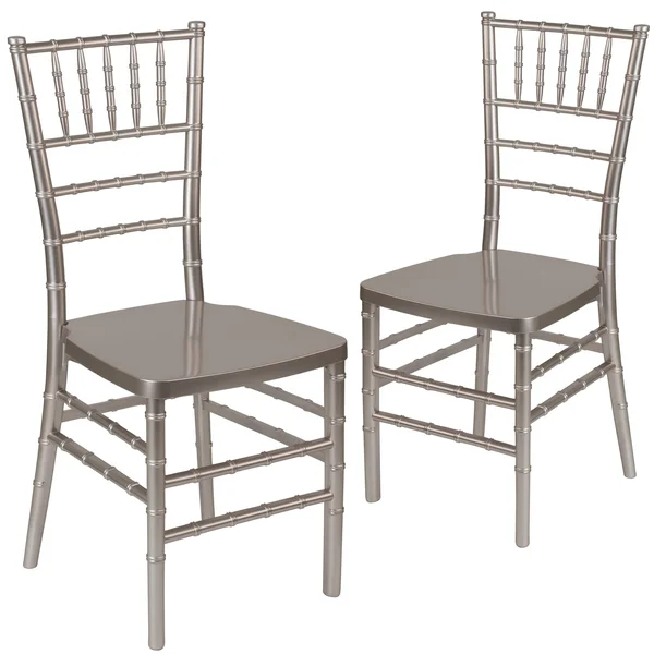 Flash Furniture 2 Pack Hercules Premium Series Gold Resin Stacking Chiavari Chair