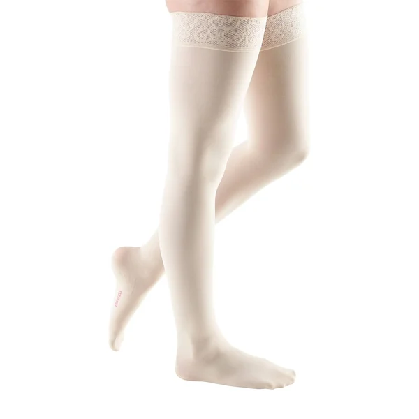 Mediven Comfort - 20-30 mmHg, Thigh High w/ Lace Top-Band, Closed Toe Wheat, IV