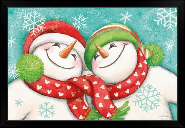 Let It Snow II Eyes Open - Black Framed Wall Art, 36x24, Great Big Canvas