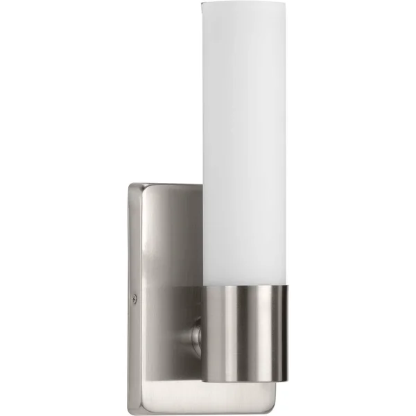 Progress Lighting Blanco LED 1-Light Brushed Nickel LED Wall Bracket Sconce