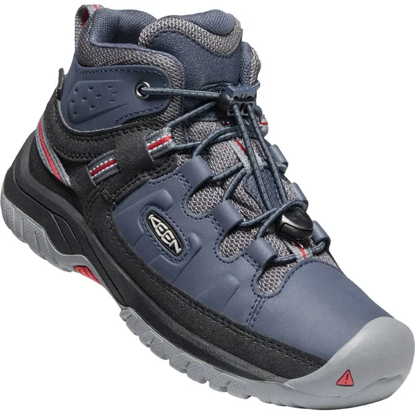 Keen Youth Targhee Mid Waterproof Shoe - 4 - Blue Nights, Red Carpet