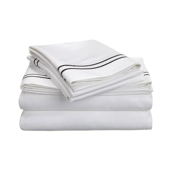 eLuxury 800 Thread Count Egyptian Cotton Embroidered Sheets, Full