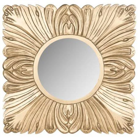 One Allium Way Lizzie Gold Wood Mirror