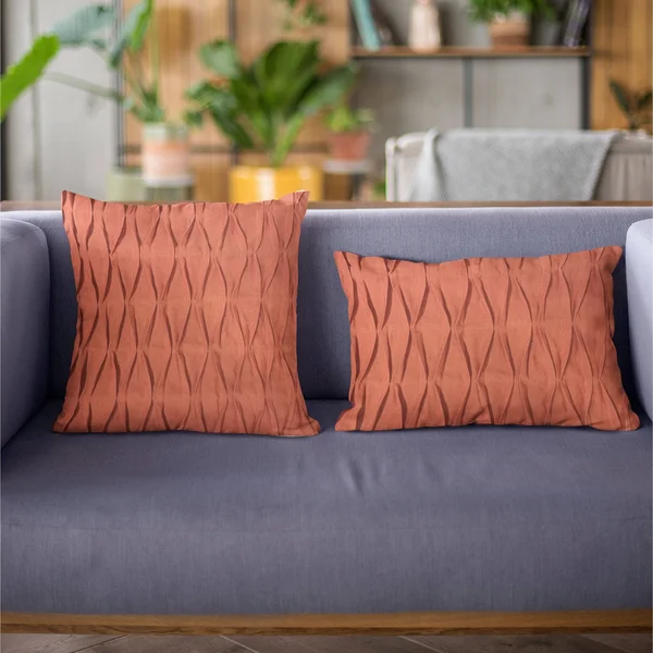 Plutus 20x22 x 20x22 Tucked Solid Color Luxury Throw Pillow in Red