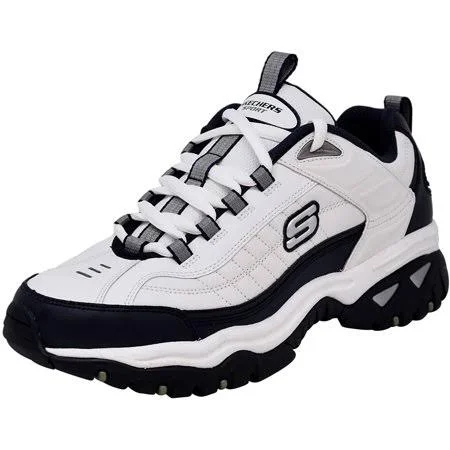Skechers Men's Energy Afterburn Sneaker, White/Navy Blue, 11.5 M US, Size: Medium