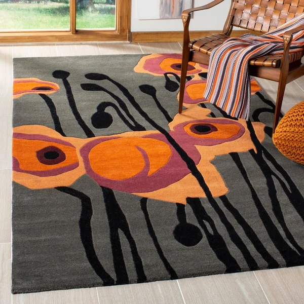 Safavieh Soho Rug SOH853B Grey, Orange, 2& 6x22 x 6&