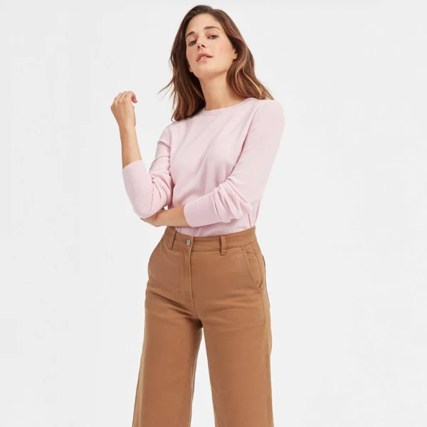 Women's Cashmere Crew Sweater by Everlane in Soft Pink, Size S