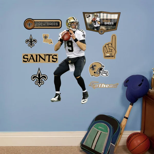 NFL New Orleans Saints Drew Brees Fathead Wall Decal - Junior