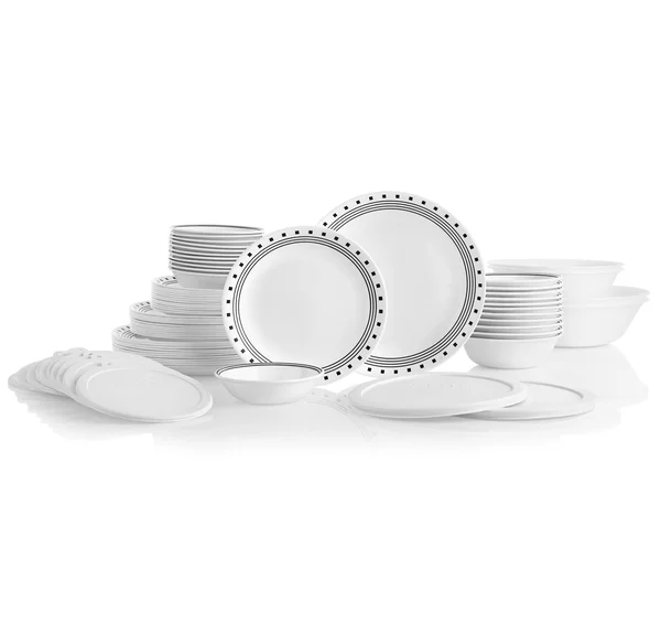 Corelle City Block 78-Piece Dinnerware Set, Service for 12