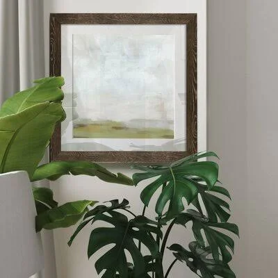 Moss Horizon I - Picture Frame Painting Print Winston Porter Matte Color: White - Size: 36&& H x 36&& W x 1&& D, Format: Walnut F