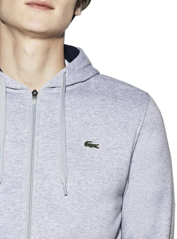 Lacoste Sport Full Zip Hoodie Grey