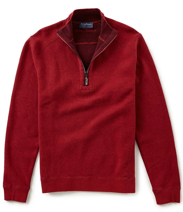 Tommy Bahama Mens Reversible Flip Side Classic 1/2 Zip Pullover
