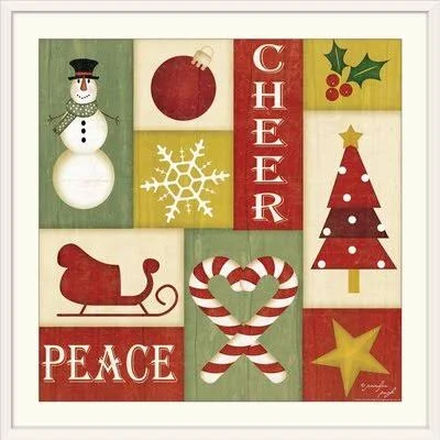 &Christmas Art &Holiday Sampler II& by Jennifer Pugh Graphic Art Print The Holiday Aisle Size: 24x22 H x 24x22 W x 1x22 D, Forma