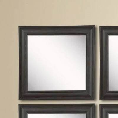 4 Piece Kimzey Brazilian Walnut Modern & Contemporary Wall Mirror Set Charlton Home, Size: 17x22 H x 17x22 W