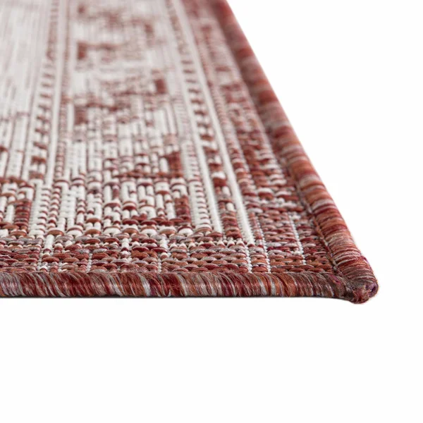 Outdoor Aztec Rust Red 3x5 Accent Rug Indoor Outdoor Rug