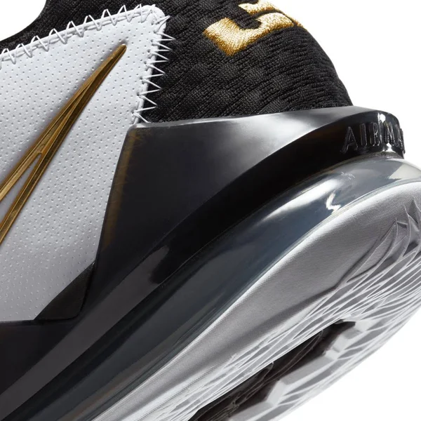 Nike Lebron 17 Low - Mens Basketball Shoes - White/Metallic Gold/Black - Size 7.5