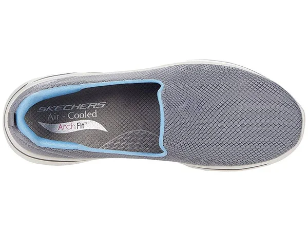 Women's Skechers GOwalk Arch Fit Grateful Slip on Sneaker, Adult, Size: 5, Gray/Blue