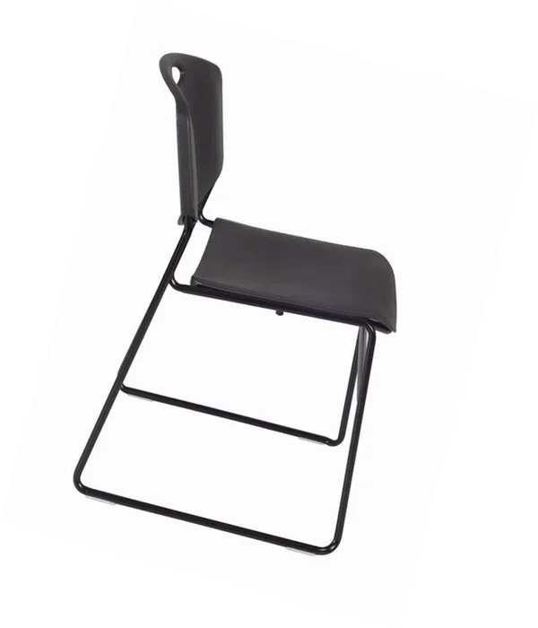 Cain 42x22 Round Breakroom Table- Maple & 4 Zeng Stack Chairs- Black - Regency - TB42RNDPL44BK