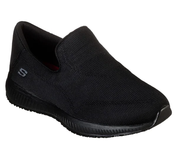 Skechers Women's Work Relaxed Fit Squad Slip Resistant Miskin, Black