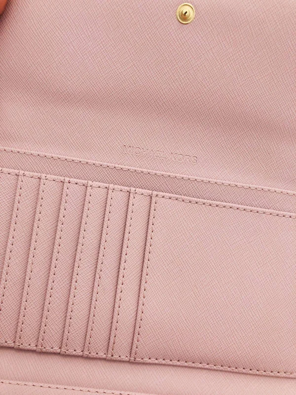 Michael Kors Jet Set Travel Leather Large Trifold Wallet Blossom