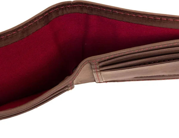 Rawlings Mens Tanned-Leather Baseball Stitch Embroidered Wallet - Dark Brown - 3.9" x 3.6 x 1"