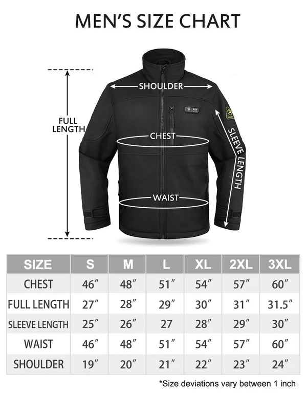 PTAHDUS Mens 5 Zone Heated Jacket with Battery Kit M