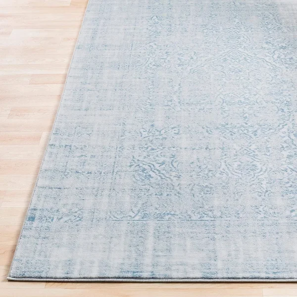 Misc Labasa Area Rug 6&7x22 x 9& Blue Border Oriental Transitional Rectangle Polypropylene Synthetic Latex Free Pet Friendly Sta