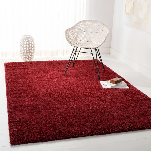 Safavieh 6& x 9& August Shag 900 AUG900S Burgundy Rug