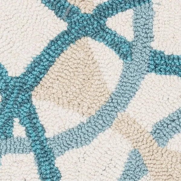 Alexander Home Valentina Hand-Hooked Floral Area Rug - Ivory/Teal 3&6x22 x 5&6x22