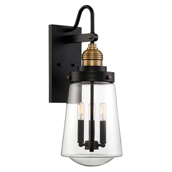 Macauley Vintage Black 3-Light Wall Lantern, Savoy House