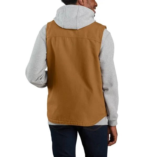 Carhartt Men's Sherpa Lined Mock Neck Vest, Gravel, XL