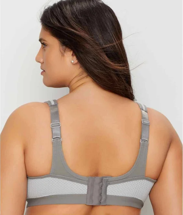 Glamorise High Impact Underwire Sports Bra 34H Gray - Brayola