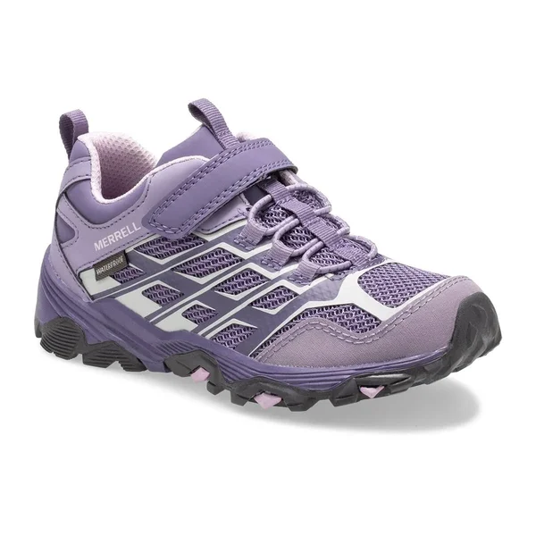 Merrell Kids Moab FST Low A/C Waterproof Girls Shoes 9234557 - 12 Little Kid W - Cadet, Purple Ash
